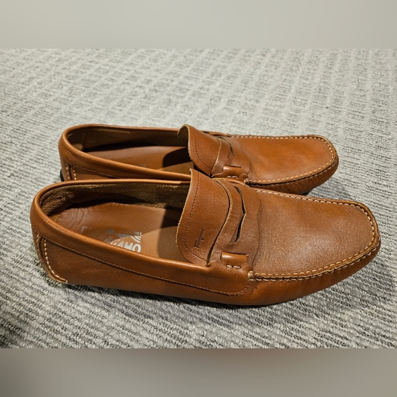 Ferragamo drivers, brown/khaki, 10EE, like new - Picture 3 of 6